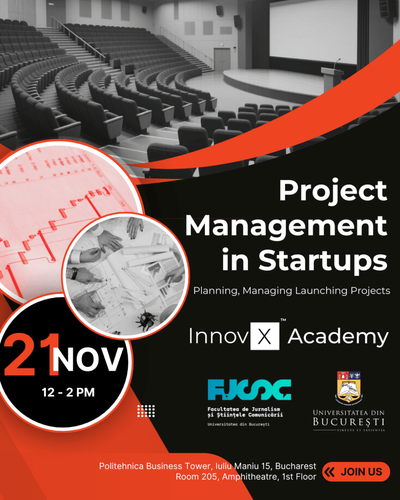 Project Management in Startups - InnovX Academy x the Faculty of Journalism and Communication Sciences at the University of Buchares Event Image